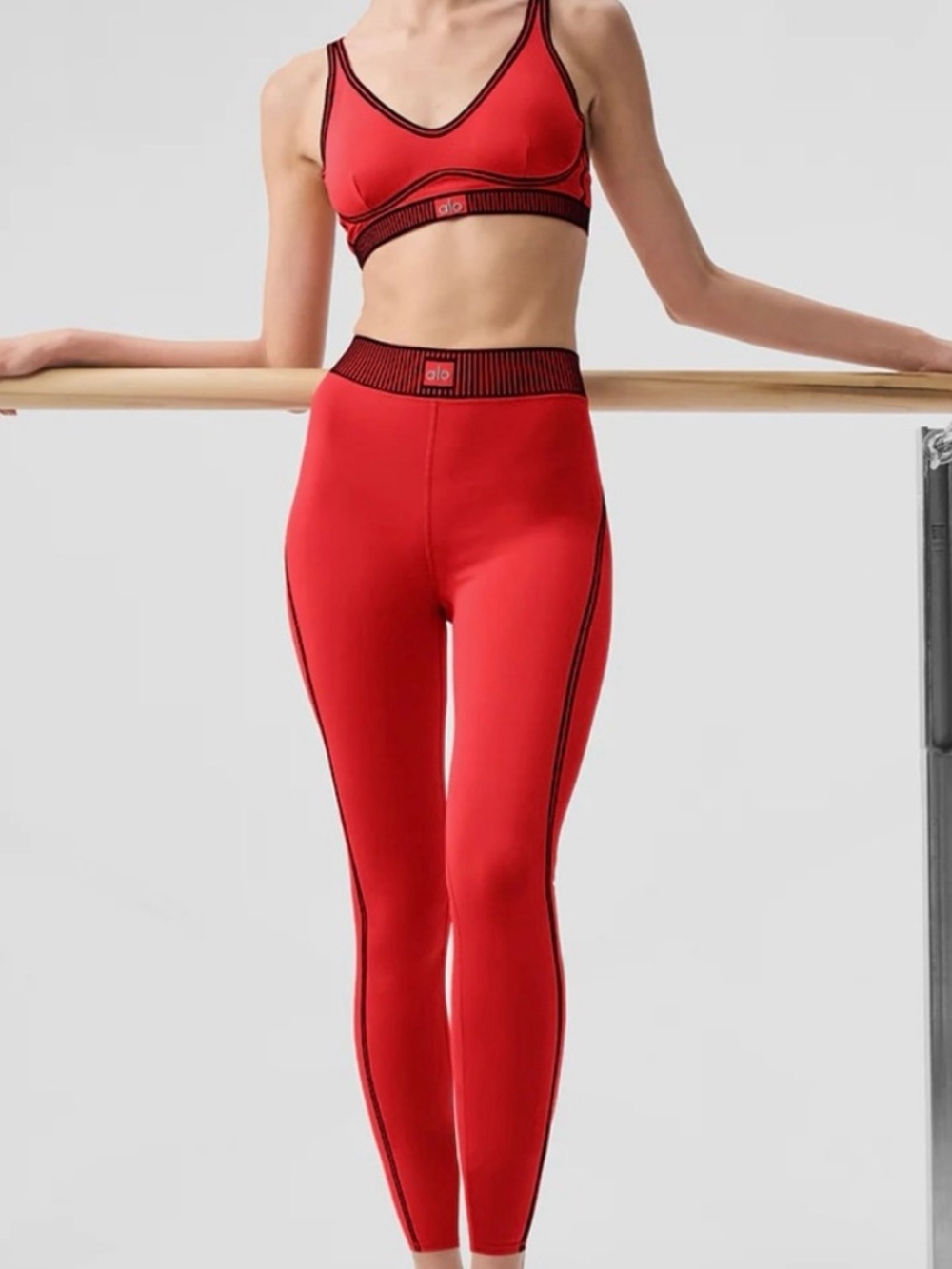 ALO Yoga Airlift High-Waist 7/8 Line Up Legging Red Hot XXS NWOT!!